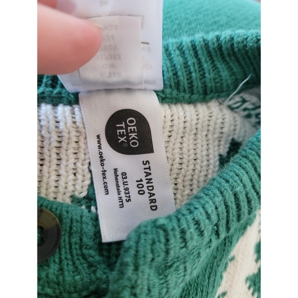 Hanna Andersson Baby Knit Romper 3-6 Months Green White Christmas Tree #7 - Picture 5 of 5